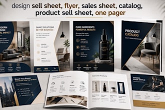 design sell sheet, flyer, sales sheet, catalog, product sell sheet, one pager