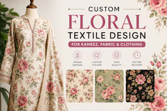 create beautiful floral textile and clothing print designs