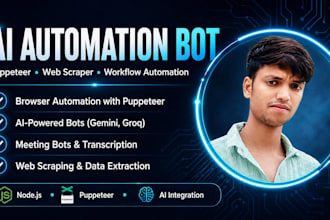 build ai automation bot, puppeteer web scraper or auto work