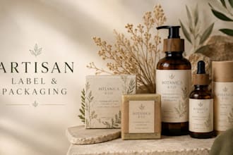 design artisan product label for organic skincare, natural soap and cosmetic