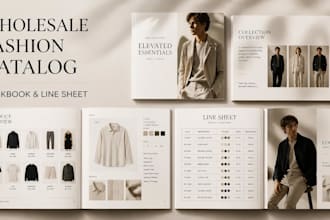 design a PDF wholesale clothing fashion catalog lookbook in adobe indesign