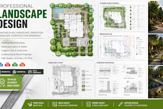 design planting plan, hardscape layout, irritation and landscape construction