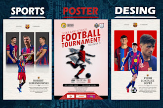 design sports poster, flyer and banner for you