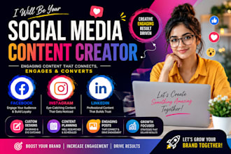 instagram, facebook, linkedin posts and content creator