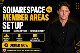 setup squarespace member areas course subscription gated content payments