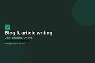 write and edit engaging blog posts and articles