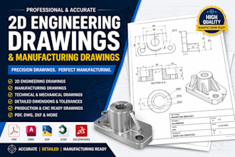 create 2d engineering drawings and manufacturing drawings