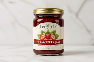 create a realistic jam jar packaging mockup for your brand