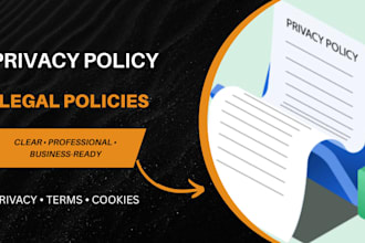 write a professional privacy policy and legal policies
