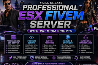 create professional esx and qbcore fivem server with premium scripts