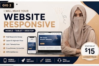 fix responsive website issues for mobile tablet and desktop