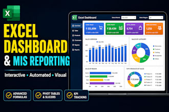 build interactive excel dashboards, mis reporting, and dynamic models