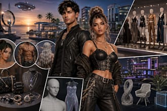 create custom second life avatars, clothing and 3d assets