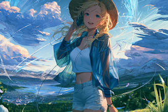 create anime style album cover