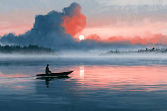 draw a watercolor landscape illustration