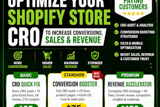 optimize your shopify store cro to increase conversions, sales and revenue