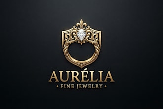design a luxurious gold ring logo for your brand