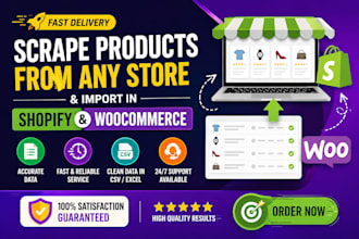 scrape products and upload in shopify or woocommerce