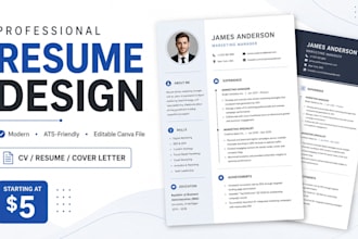 design a professional modern resume