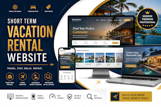 short term vacation rental website, travel website,  vacation and resort website