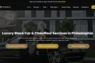 design a chauffeur, taxi booking and limousine website