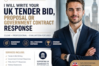 write your UK tender bid, bid proposal or government contract response
