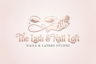 design an elegant nails and eyelash logo