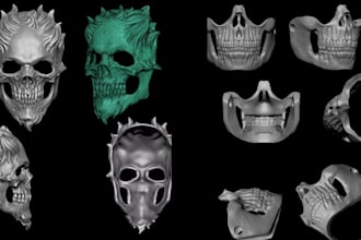 create custom 3d printable cosplay mask, helmet and armor