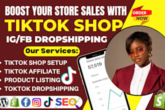 setup tiktok shop tik tok dropshipping, shopify marketing, tiktok shop affiliate
