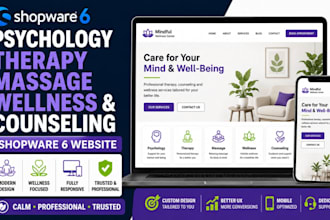 design psychology, therapy, massage, wellness and counseling shopware 6 website