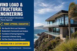 calculate wind loads, design structural permit plans for california, texas stamp