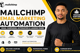 setup mailchimp email marketing automation, email campaign and landing page
