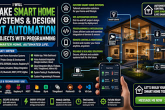 make smart home systems and design iot automation projects with programming