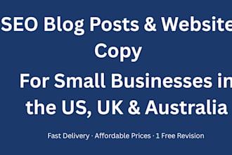 write SEO blog post and website copy for your small business