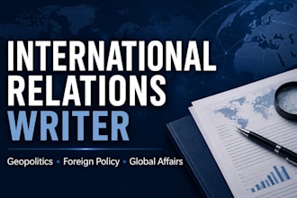 write international relations, geopolitics and foreign policy articles