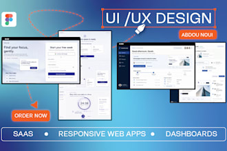 do ui ux design, web app design, saas dashboard design in figma