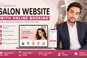 design a salon website with online booking and appointment system