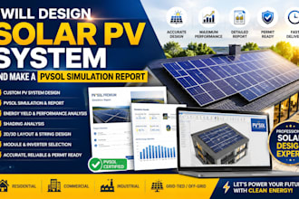 design solar pv system and make a pvsol simulation report