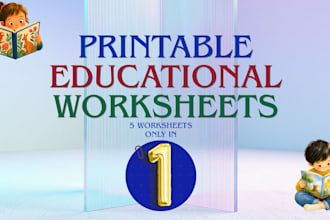 design printable educational worksheets for kids in canva