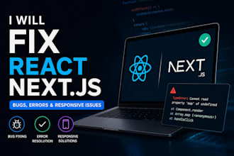 fix react or nextjs bugs, errors, and responsive issues
