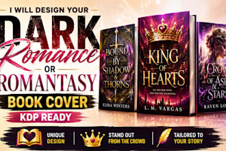 design your dark romance or romantasy book cover, KDP ready