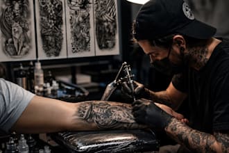 create tattoo design for your sleeve and leg