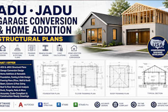 design adu jadu garage conversion home addition structural plans
