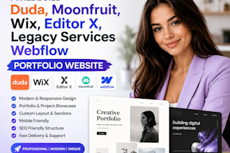 build duda moonfruit wix editor x legacy services webflow portfolio website