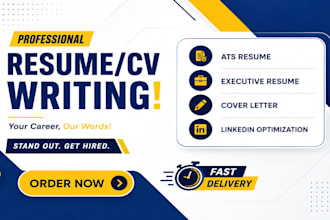 create a executive resume, professional CV and cover letter