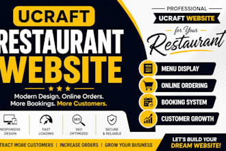 ucraft restaurant website menu display online ordering booking customer growth