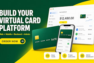 build virtual card app, card issuing platform, fintech web and mobile app