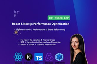 optimize next js or react app performance and fix bugs