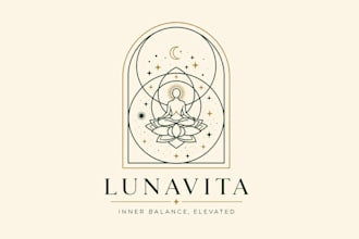 make modern holistic, yoga, health and wellness logo design