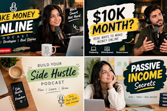 design make money online podcast thumbnails